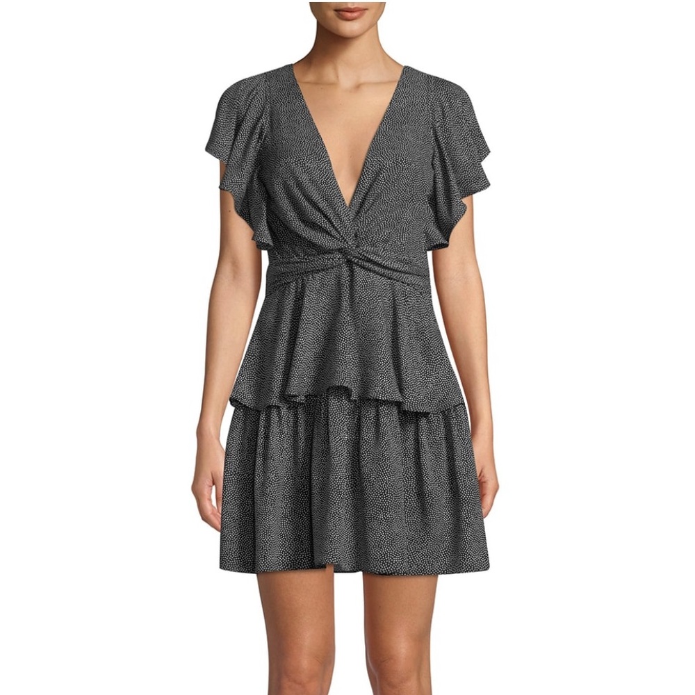 Dot-print V-Neck Flutter Sleeve Dress brand new - Picture 5 of 6